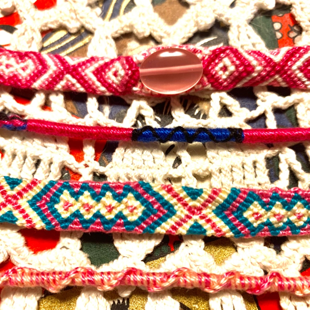 Handmade Braided Thread Bracelets with Stone
